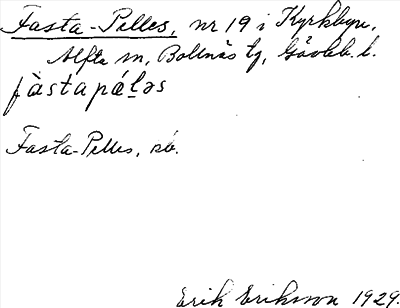 Bild på arkivkortet för arkivposten Fasta-Pelles