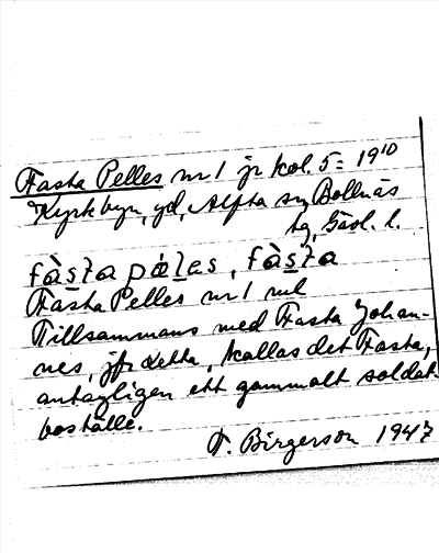 Bild på arkivkortet för arkivposten Fasta Pelles