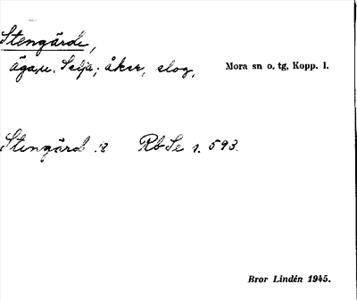 Bild på arkivkortet för arkivposten Stengärd
