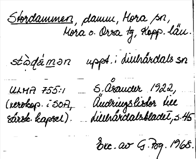 Bild på arkivkortet för arkivposten Stordammen