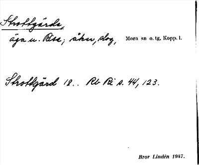 Bild på arkivkortet för arkivposten Strottgärde
