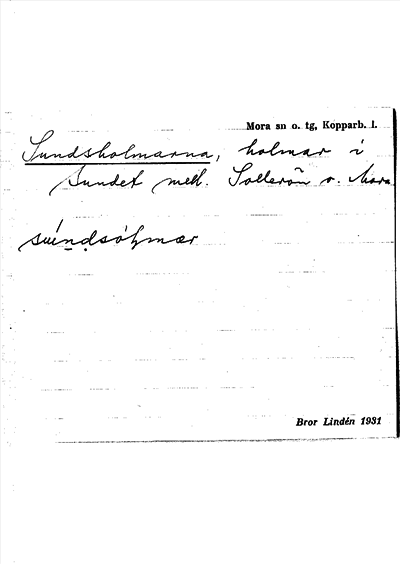 Bild på arkivkortet för arkivposten Sundsholmarna