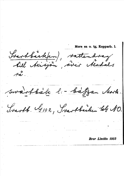 Bild på arkivkortet för arkivposten Svartbäck(en)