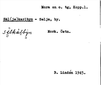 Bild på arkivkortet för arkivposten Säl(je)karlbyn