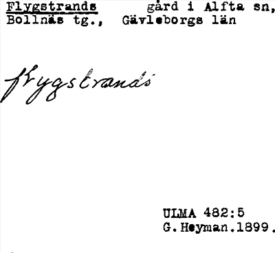 Bild på arkivkortet för arkivposten Flygstrands