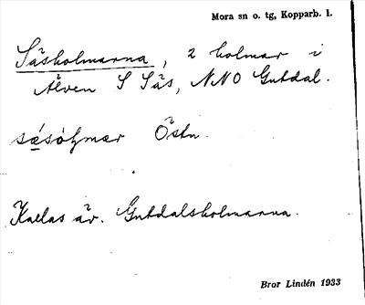 Bild på arkivkortet för arkivposten Säsholmarna