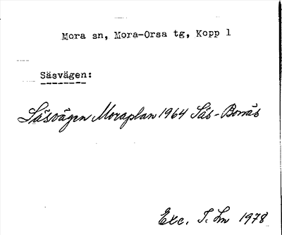 Bild på arkivkortet för arkivposten Säsvägen