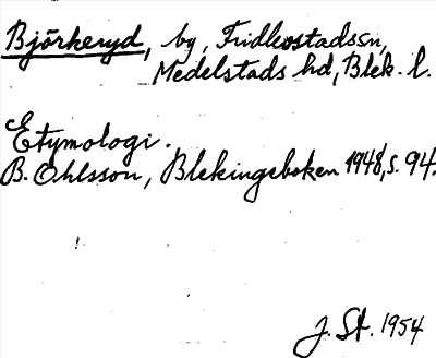 Bild på arkivkortet för arkivposten Björkeryd