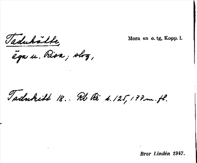 Bild på arkivkortet för arkivposten Tadukätte