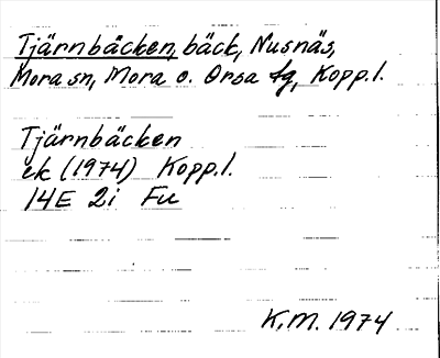 Bild på arkivkortet för arkivposten Tjärnbäcken