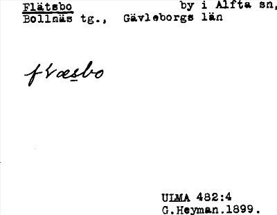 Bild på arkivkortet för arkivposten Flätsbo