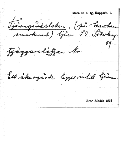 Bild på arkivkortet för arkivposten Tjärngärdsloken