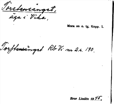 Bild på arkivkortet för arkivposten Torstensänget