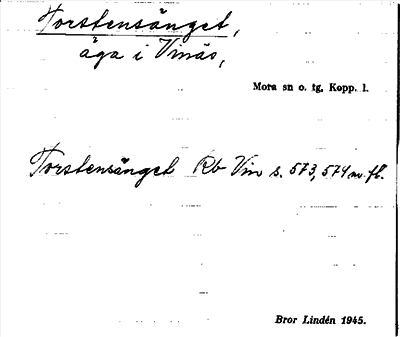 Bild på arkivkortet för arkivposten Torstensänget