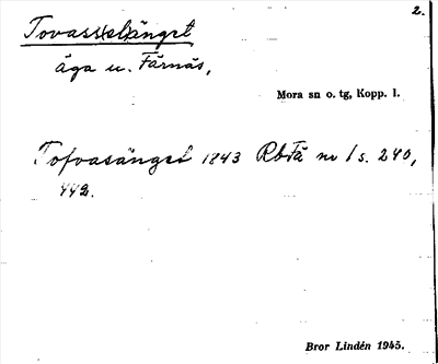 Bild på arkivkortet för arkivposten Tovass(el)änget