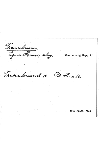 Bild på arkivkortet för arkivposten Tranubrun