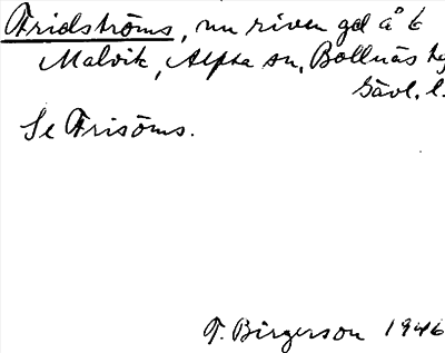 Bild på arkivkortet för arkivposten Fridströms