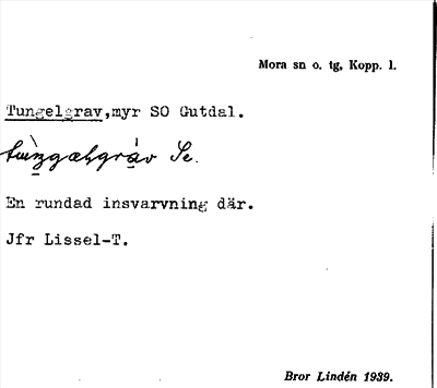 Bild på arkivkortet för arkivposten Tungelgrav