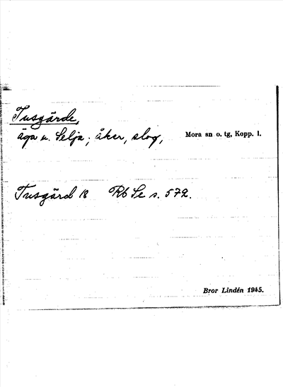 Bild på arkivkortet för arkivposten Tusgärde