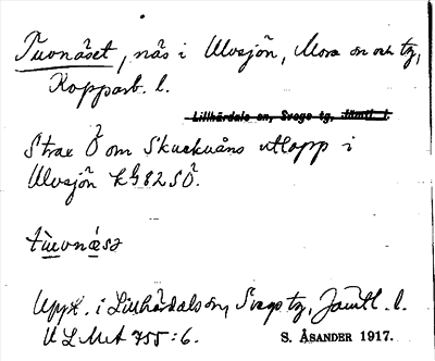 Bild på arkivkortet för arkivposten Tuvnäset
