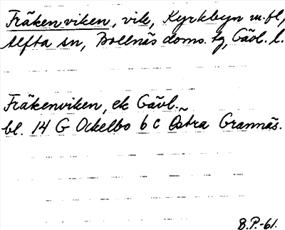 Bild på arkivkortet för arkivposten Fräkenviken