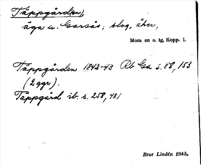 Bild på arkivkortet för arkivposten Täppgård(en)