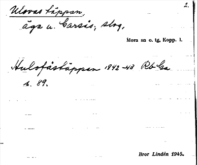 Bild på arkivkortet för arkivposten Ulovas täppan