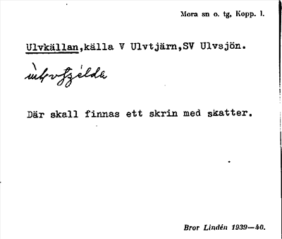 Bild på arkivkortet för arkivposten Ulvkällan