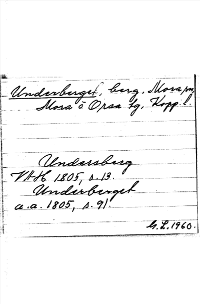 Bild på arkivkortet för arkivposten Underberget