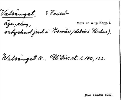 Bild på arkivkortet för arkivposten Valsänget