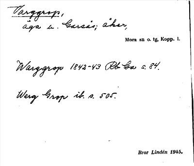 Bild på arkivkortet för arkivposten Varggrop