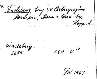 Bild på arkivkortet för arkivposten *Vaskberg