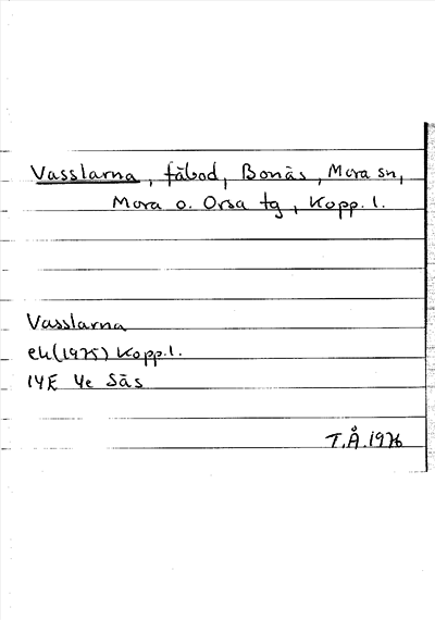 Bild på arkivkortet för arkivposten Vasslarna