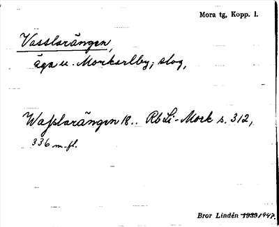 Bild på arkivkortet för arkivposten Vasslarängen