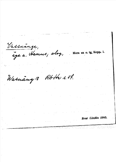 Bild på arkivkortet för arkivposten Vassuänge