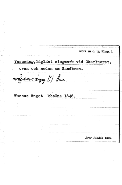 Bild på arkivkortet för arkivposten Vasusäng