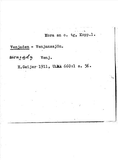 Bild på arkivkortet för arkivposten Venjaden