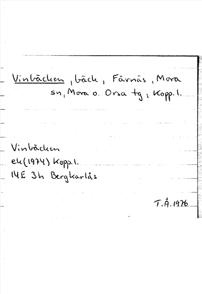 Bild på arkivkortet för arkivposten Vinbäcken