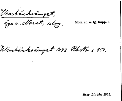 Bild på arkivkortet för arkivposten Vinbäcksänget