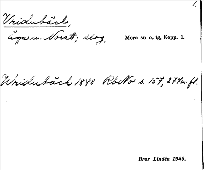 Bild på arkivkortet för arkivposten Vridubäck