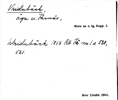 Bild på arkivkortet för arkivposten Vridubäck