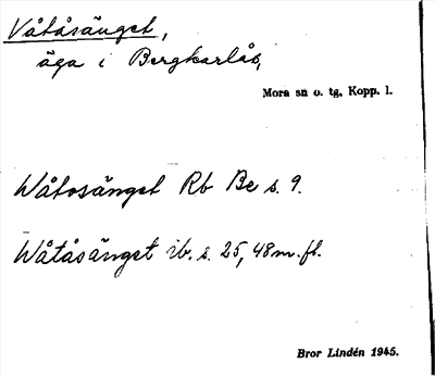 Bild på arkivkortet för arkivposten Våtåsänget