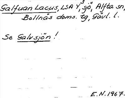 Bild på arkivkortet för arkivposten Galfuan Lacus