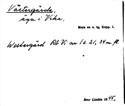 Bild på arkivkortet för arkivposten Västergärde