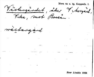 Bild på arkivkortet för arkivposten Västergärdet