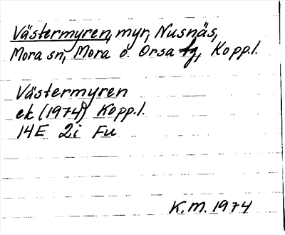 Bild på arkivkortet för arkivposten Västermyren