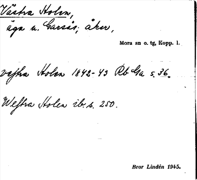 Bild på arkivkortet för arkivposten Västra Holen