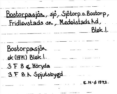 Bild på arkivkortet för arkivposten Bostorpasjön