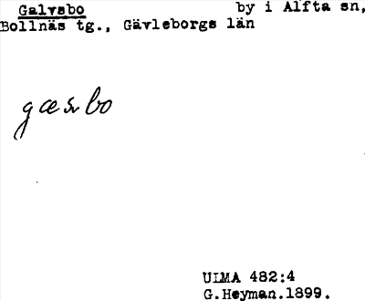 Bild på arkivkortet för arkivposten Galvsbo