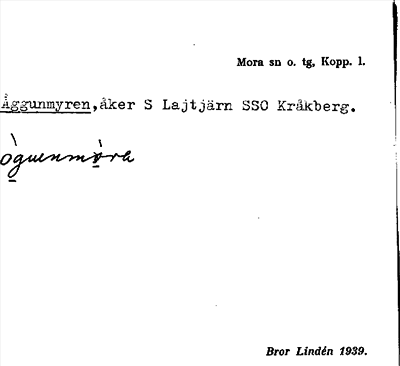 Bild på arkivkortet för arkivposten Åggunmyren